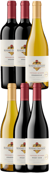Herregod Smagekasse - Californiske vine fra Vinhuset Kendall Jackson - 6 Flasker