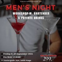 MEN`S ONLY NIGHT OUT - DRINKS - FREDAG 27/9 kl. 19.00 - 21.00